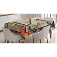thumbnail image 1 of Ambesonne Wooden Tablecloth Rectangular Table Cover, Natural Red Brick House, 52"x70", Pale Brown, 1 of 3