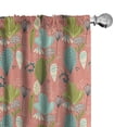 thumbnail image 1 of Ambesonne Woodland Window Curtains, Dandelion Spring Flora Art, Each 28" W x 63" L, Coral and Multicolor, 1 of 4