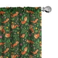 thumbnail image 1 of Ambesonne Woodland Window Curtains, Forest Animals and Herbs, Each 28" W x 95" L, Emerald and Multicolor, 1 of 4