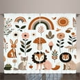thumbnail image 1 of Ambesonne Woodland Curtains 2 Panel Set, Animals in Boho Colors, 108" x 96", Rust Warm Taupe and Blush, 1 of 2