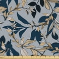 thumbnail image 1 of Ambesonne Woodland Fabric by the Yard Upholstery, Fall Season Branches Retro, 5 Yards, Blue Grey and Pastel Brown, 1 of 5