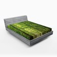 thumbnail image 1 of Ambesonne Woodland Fitted Sheet, Foliage Forest Summer, Queen Size, Green, 1 of 3
