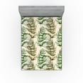 thumbnail image 1 of Ambesonne Woodland Fitted Sheet, Nature Woods Pattern Boho, Queen Size, Beige Emerald and Fawn, 1 of 5