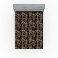 thumbnail image 1 of Ambesonne Woodland Fitted Sheet, Wild Pattern Bear Deer Fox, King Size, Black Beige and Umber, 1 of 5