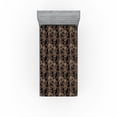 thumbnail image 1 of Ambesonne Woodland Fitted Sheet, Wild Pattern Bear Deer Fox, Twin XL Size, Black Beige and Umber, 1 of 5