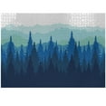 thumbnail image 1 of Ambesonne Woodland Jigsaw Puzzle Durable Cardboard, Conifer Trees Mountains, 1000 pcs, Seafoam and Dark Blue, 1 of 1