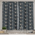 thumbnail image 1 of Ambesonne Woodland Kitchen Curtains, Trees Dragonflies Clouds, 55"x24", Almond Dark Grey White, 1 of 3