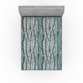 thumbnail image 1 of Ambesonne Woodland Pattern Fitted Sheet, Sketchy Branches, Full Size, Cadet Blue Green Brown, 1 of 5