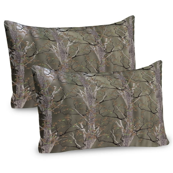 Ambesonne Woodland Pillow Sham 2 Pack, Fall Forest Twig Branches, 26"x20", Sepia and Pale Brown