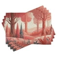 thumbnail image 1 of Ambesonne Woodland Place Mats Set of 4, Forest Warm Happy Colors, Standard Size, Coral Dark Slate Blue, 1 of 5