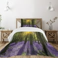 thumbnail image 1 of Ambesonne Woodland Quilted Bedspread Set 2 Pcs, Bluebell Blossoms, Twin Size, Violet Green Yellow, 1 of 5