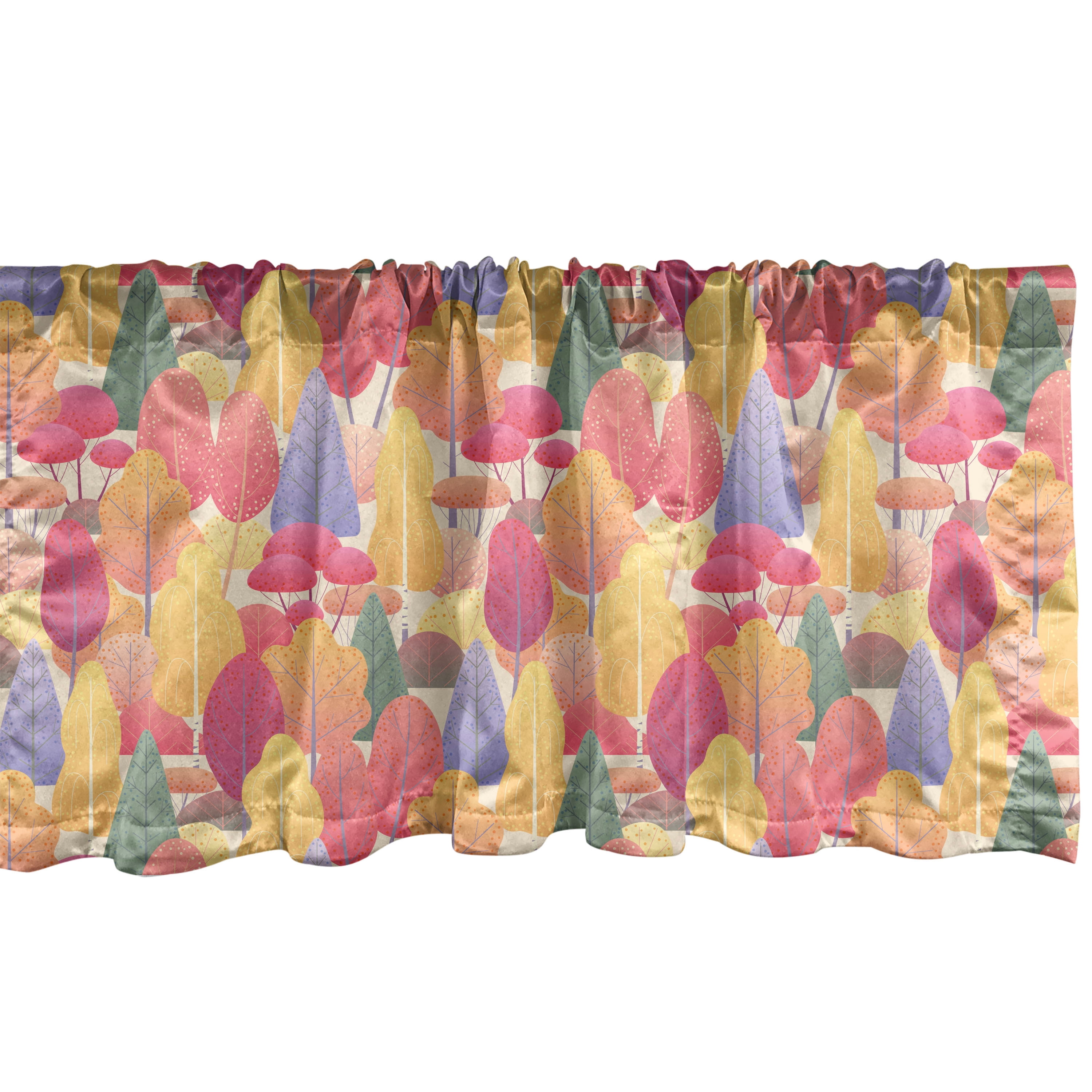 Multicolor Valance Ambesonne Woodland Valance Pack of 2, Pastel Autumn Call Artwork, 42 ...