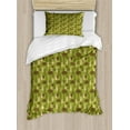 thumbnail image 1 of Ambesonne Woods Duvet Cover Set, Bear in Pine Tree Woodland, Twin, Olive Green Chocolate, 1 of 3