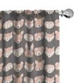 thumbnail image 1 of Ambesonne Woodsy Window Curtains, Sleeping Animal Silhouettes, Each 28" W x 63" L, Grey Peach, 1 of 4