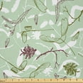 thumbnail image 1 of Ambesonne Woodsy Fabric by the Yard Microfiber, Twigs Acorns Pine Cone, 2 Yards, Almond Green Multicolor, 1 of 2