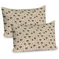 thumbnail image 1 of Ambesonne Woodsy Pillow Sham 2 Pack, Woodland Animals in Nature, 26"x20", Beige Fawn, 1 of 3