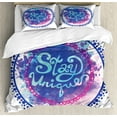 thumbnail image 1 of Ambesonne Wording Duvet Cover Sets, Brushstroke, 2-Queen, Blue Purple, 1 of 7