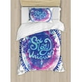 thumbnail image 1 of Ambesonne Wording Duvet Cover Sets, Brushstroke, 2-Twin, Blue Purple, 1 of 2