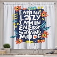 thumbnail image 1 of Ambesonne Wording Kitchen Curtains, Flowers Leaves Energy, 55"x39", Multicolor, 1 of 3