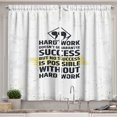 thumbnail image 1 of Ambesonne Wording Kitchen Curtains, Hard Work Words, 55"x39", Yellow Black White, 1 of 3