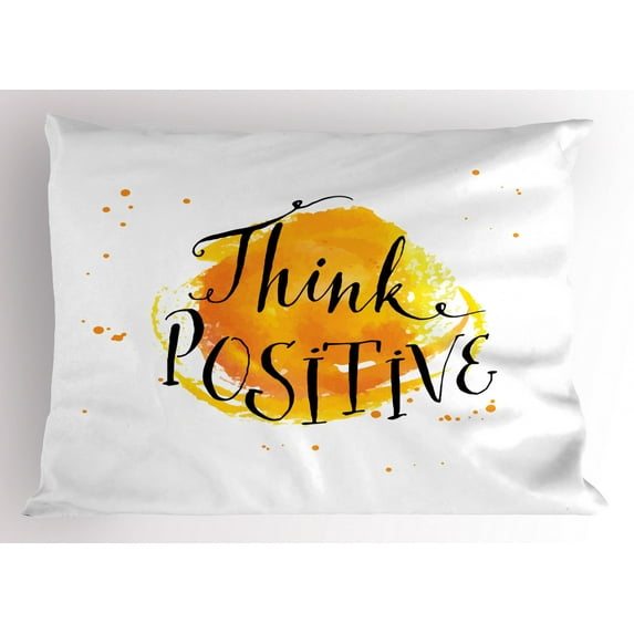 Ambesonne Wording Pillow Sham, Color Splash Words, 36" X 20", Orange Black