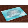 thumbnail image 1 of Ambesonne Wording Place Mats Set of 4, Wise Words on Blue, Standard Size, Pale Blue Grey White, 1 of 4