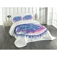 thumbnail image 1 of Ambesonne Wording Quilted Bedspread Set 3 Pcs, Brushstroke, King Size, Blue Purple, 1 of 5