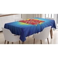 thumbnail image 1 of Ambesonne Wording Tablecloth Rectangular Table Cover, Comic Book Thought Effect, 52"x70", Red Blue Yellow, 1 of 4