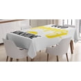 thumbnail image 1 of Ambesonne Wording Tablecloth Rectangular Table Cover, Morning Sunshine, 60"x90", Black Yellow and White, 1 of 4