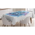 thumbnail image 1 of Ambesonne Wording Tablecloth Rectangular Table Cover, Paint Brush Happy, 60"x90", Dried Rose Blue Black, 1 of 4