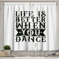 Ambesonne Words Kitchen Curtains, Lettering About Dancing Art, 55"x36