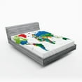 thumbnail image 1 of Ambesonne World Map Fitted Sheet 2 Pcs Set, Colorful Political, California King, Multicolor, 1 of 3