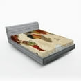 thumbnail image 1 of Ambesonne World Map Fitted Sheet, Boho Food, Full Size, Multicolor, 1 of 2