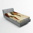 thumbnail image 1 of Ambesonne World Map Fitted Sheet, Boho Food, Twin XL Size, Multicolor, 1 of 2