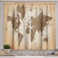 thumbnail image 1 of Ambesonne World Map Kitchen Curtains, Vintage Earth Continents, 55"x39", Coffee Beige, 1 of 2