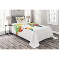 thumbnail image 1 of Ambesonne World Map Quilted Bedspread Set 2 Pcs, Countries and Oceans, Twin Size, Multicolor, 1 of 3