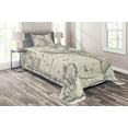 thumbnail image 1 of Ambesonne World Map Quilted Coverlet 2 Pcs, Retro Old America Map, Twin Size, Multicolor, 1 of 2