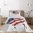thumbnail image 1 of Ambesonne World Map Quilted Coverlet 2 Pcs, United States Flag, Twin Size, White Red Blue, 1 of 5