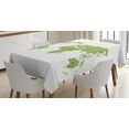 thumbnail image 1 of Ambesonne World Map Tablecloth Rectangular Table Cover, Mandala Style Chart View, 60"x90", Lime Green, 1 of 4