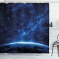 thumbnail image 1 of Ambesonne World Shower Curtain, Earth View Cosmic Night, 69"Wx84"L, Blue and White, 1 of 3