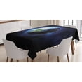 thumbnail image 1 of Ambesonne World Tablecloth Rectangular Table Cover, Calm Starry Outer Space, 52"x70", Dark Blue Green White, 1 of 4