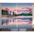 thumbnail image 1 of Ambesonne Wyoming Curtains 2 Panel Set, Calm Sunrise on Snake River, 108" x 63", Multicolor, 1 of 3