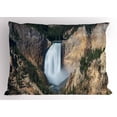thumbnail image 1 of Ambesonne Wyoming Pillow Sham, Grand Canyon of Yellowstone, 26" X 20", Sand Brown Hunter Green, 1 of 2