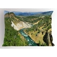 thumbnail image 1 of Ambesonne Wyoming Pillow Sham, Yellowstone Calcite Springs, 26" X 20", Olive Green Sand Brown, 1 of 2