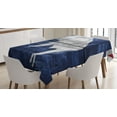 thumbnail image 1 of Ambesonne Wyoming Tablecloth Rectangular Table Cover, Equality State Flag Wooden, 60"x90", Night Blue Vermilion, 1 of 4