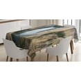 thumbnail image 1 of Ambesonne Wyoming Tablecloth Rectangular Table Cover, Grand Canyon of Yellowstone, 60"x90", Sand Brown Hunter Green, 1 of 4