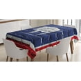 thumbnail image 1 of Ambesonne Wyoming Tablecloth Rectangular Table Cover, State Flag Paint on Bricks, 60"x84", Night Blue White, 1 of 4