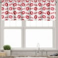thumbnail image 1 of Ambesonne XOXO Valance Pack of 2, Lipstick Kiss Acronym Pattern, 42"X12", Dark Pink and White, 1 of 5