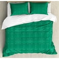 thumbnail image 1 of Ambesonne Xmas Duvet Cover Sets, Ornamental Abstract Snowflakes, 2-Queen, Jade Green, 1 of 7
