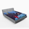 thumbnail image 1 of Ambesonne Xmas Fitted Sheet, Santa Claus in Mountain, Queen Size, Multicolor, 1 of 3
